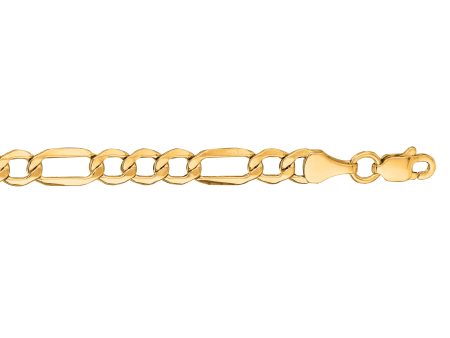 10K Gold 4.7mm Lite Figaro Chain Hot on Sale