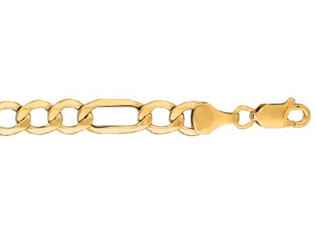 10K Gold 6.6mm Lite Figaro Chain Online now