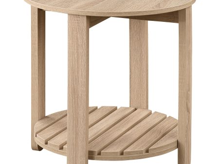 Fowler 1-shelf Round Engineered Wood Side End Table Natural For Discount