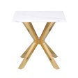 Visalia Faux Marble Top Stainless Steel End Table Gold Sale