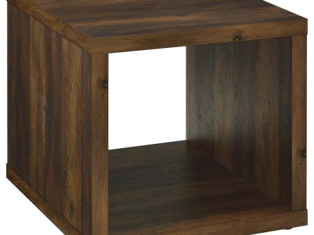 Frisco Square Engineered Wood Side End Table Dark Pine Online Hot Sale