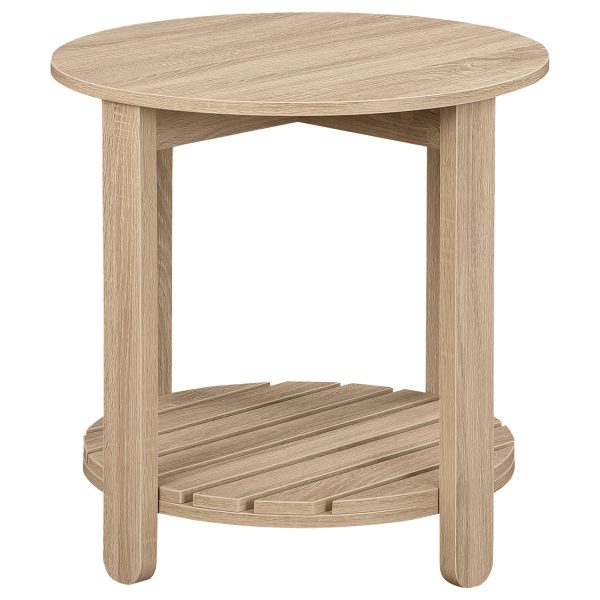 Fowler 1-shelf Round Engineered Wood Side End Table Natural For Discount