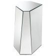 Capella Mirrored Abstract Geometric End Table Silver For Discount