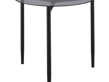 Rosalie Round Smoked Glass Top End Table Sandy Black Sale