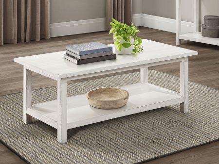 Payne Wood Coffee Table With Shelf White Fashion