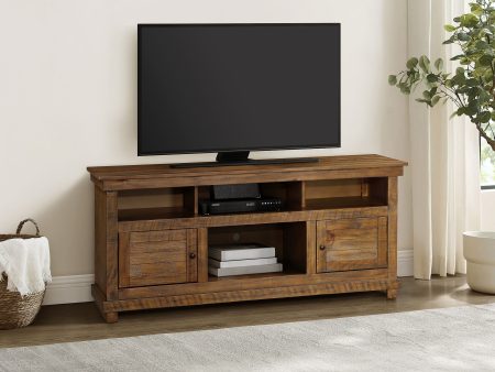 Payne 60-inch Tv Stand Media Console Distressed Brown Fashion