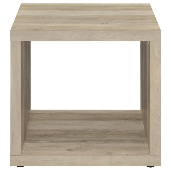 Frisco Square Engineered Wood Side End Table Distressed Pine Supply