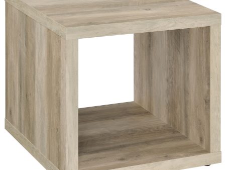 Frisco Square Engineered Wood Side End Table Distressed Pine Supply