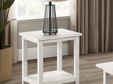 Payne Wood End Table With Shelf White For Cheap