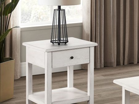 Payne 1-drawer Wood End Table With Shelf White Supply