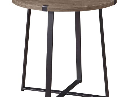 Marcus Round Engineered Wood Side End Table Grey Discount