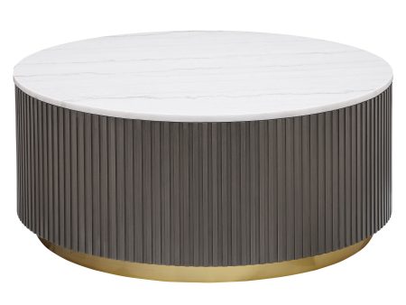 Jason Round Marble Top Coffee Table White And Charcoal Online