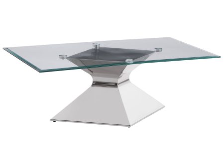 Jenny Glass Top Stainless Steel Coffee Table Chrome Online Hot Sale