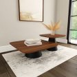 Eason 2-piece Coffee Table Set Walnut And Black For Cheap