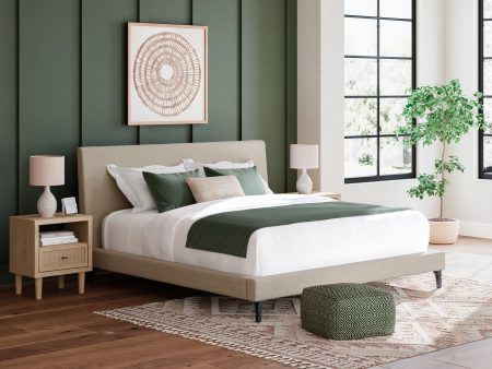 Cielden California King Upholstered Bed with Roll Slats Cheap