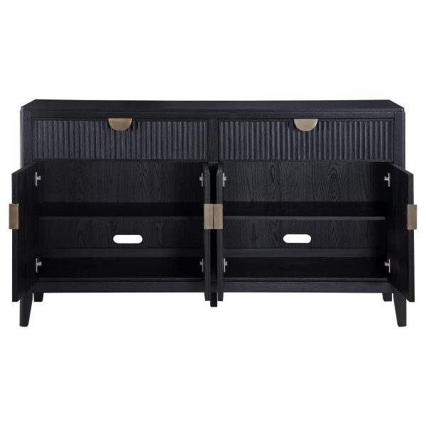 Brookmead 4-door Sideboard Buffet Storage Cabinet Black Online now