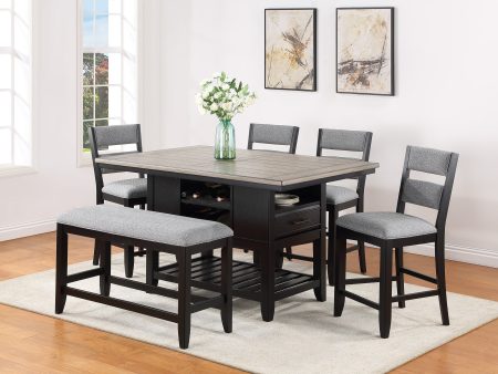 Frey Black Gray Counter Height Dining Set For Cheap