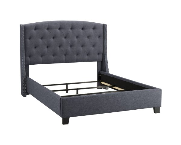 Eva Gray Queen Upholstered Bed For Cheap