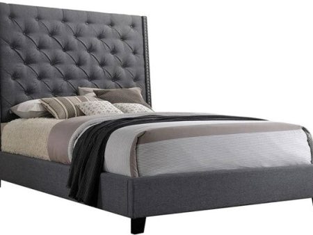 Chantilly Gray Queen Upholstered Bed For Cheap