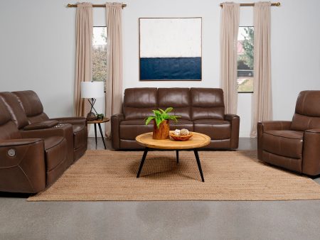 Greenfield 3-piece Power Reclining Sofa Set Saddle Brown Cheap