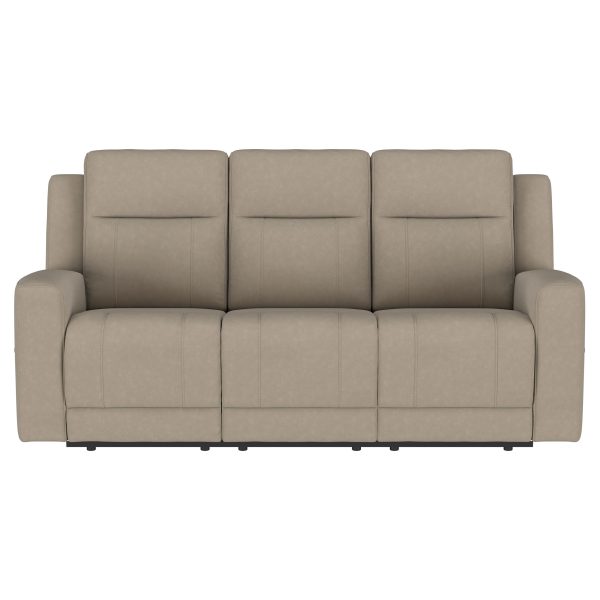 Brentwood Upholstered Motion Reclining Sofa Taupe Online Sale