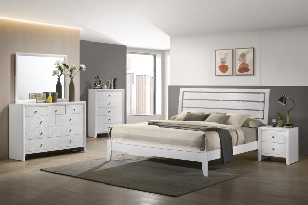 Evan White Queen Panel Bed Cheap