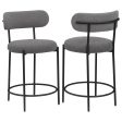 Viola Boucle Upholstered Counter Chair Grey (set Of 2) Online now