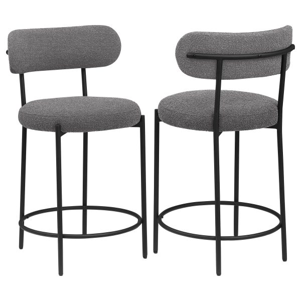 Viola Boucle Upholstered Counter Chair Grey (set Of 2) Online now