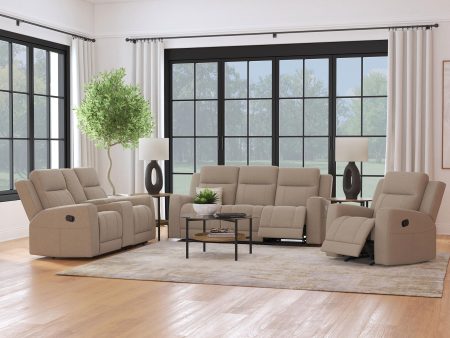 Brentwood 3-piece Upholstered Reclining Sofa Set Taupe Online now