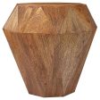 Jacinto Octagonal Solid Mango Wood Side Table Natural Brown For Sale