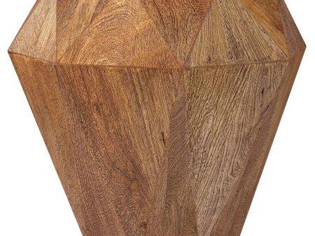 Jacinto Octagonal Solid Mango Wood Side Table Natural Brown For Sale