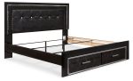 Kaydell King Upholstered Panel Bed with Storage Discount