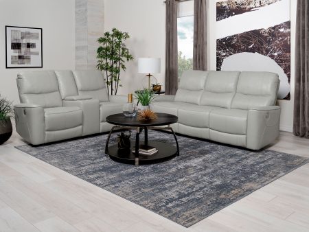 Greenfield 2-piece Power Reclining Sofa Set Ivory For Sale