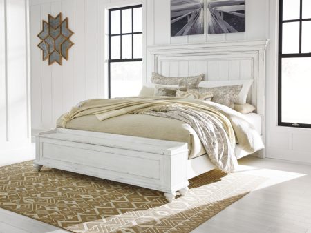 Kanwyn California King Panel Bed with Storage Bench Sale