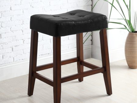 Kent 24  Black Saddle Counter Stool, Set of 2 Discount