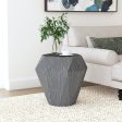 Jacinto Octagonal Solid Mango Wood Side Table Grey Online Sale