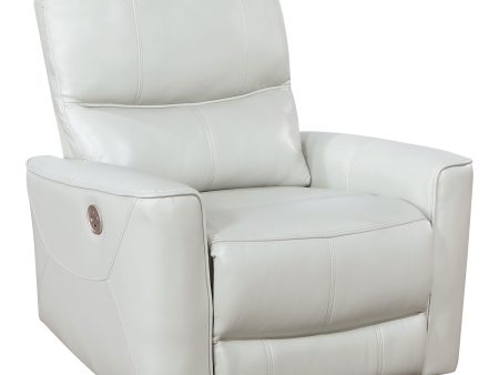 Greenfield Upholstered Power Recliner Chair Ivory For Cheap