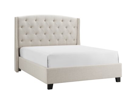 Eva Ivory Queen Upholstered Bed Online