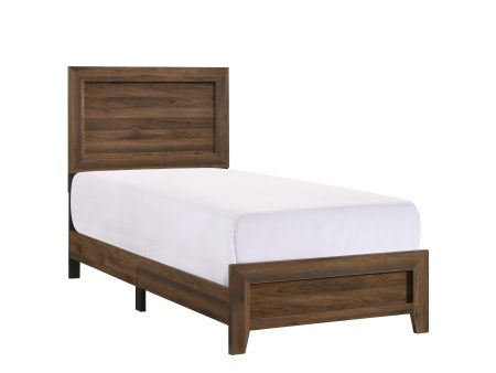 Millie Cherry Brown Twin Panel Bed Sale