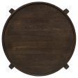 Cota Round Solid Wood End Table Dark Brown For Discount