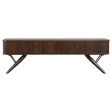 Valna Wood 71  Tv Stand With Sliding Doors Walnut on Sale