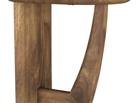 Fletcher Round Solid Mango Wood Accent Side Table Brown Hot on Sale