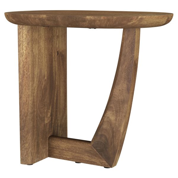 Fletcher Round Solid Mango Wood Accent Side Table Brown Hot on Sale