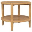 Camillo Round Solid Wood Side End Table Maple Brown Online