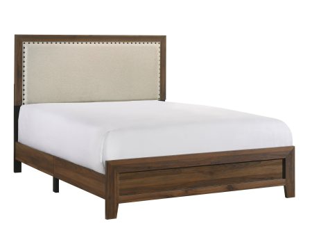 Mille Cherry Brown Full Upholstered Bed Online Hot Sale