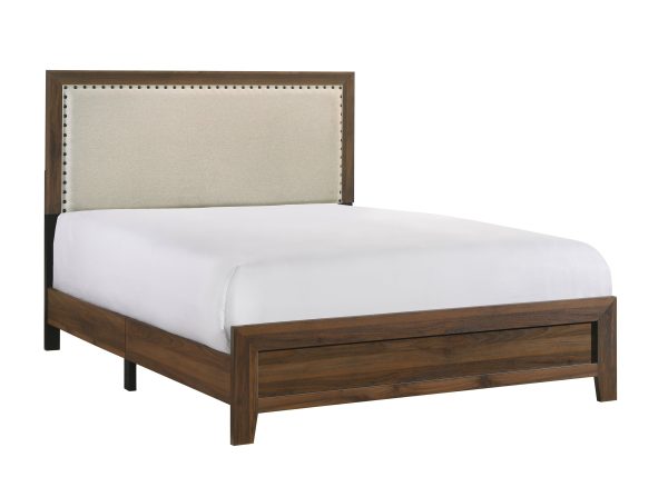 Mille Cherry Brown Full Upholstered Bed Online Hot Sale