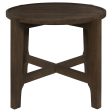 Cota Round Solid Wood End Table Dark Brown For Discount