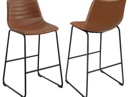 Zuni Upholstered Counter Height Chair Saddle (set Of 2) on Sale