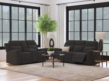 Brentwood 2-piece Upholstered Reclining Sofa Set Dark Charcoal Cheap