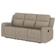 Brentwood Upholstered Motion Reclining Sofa Taupe Online Sale